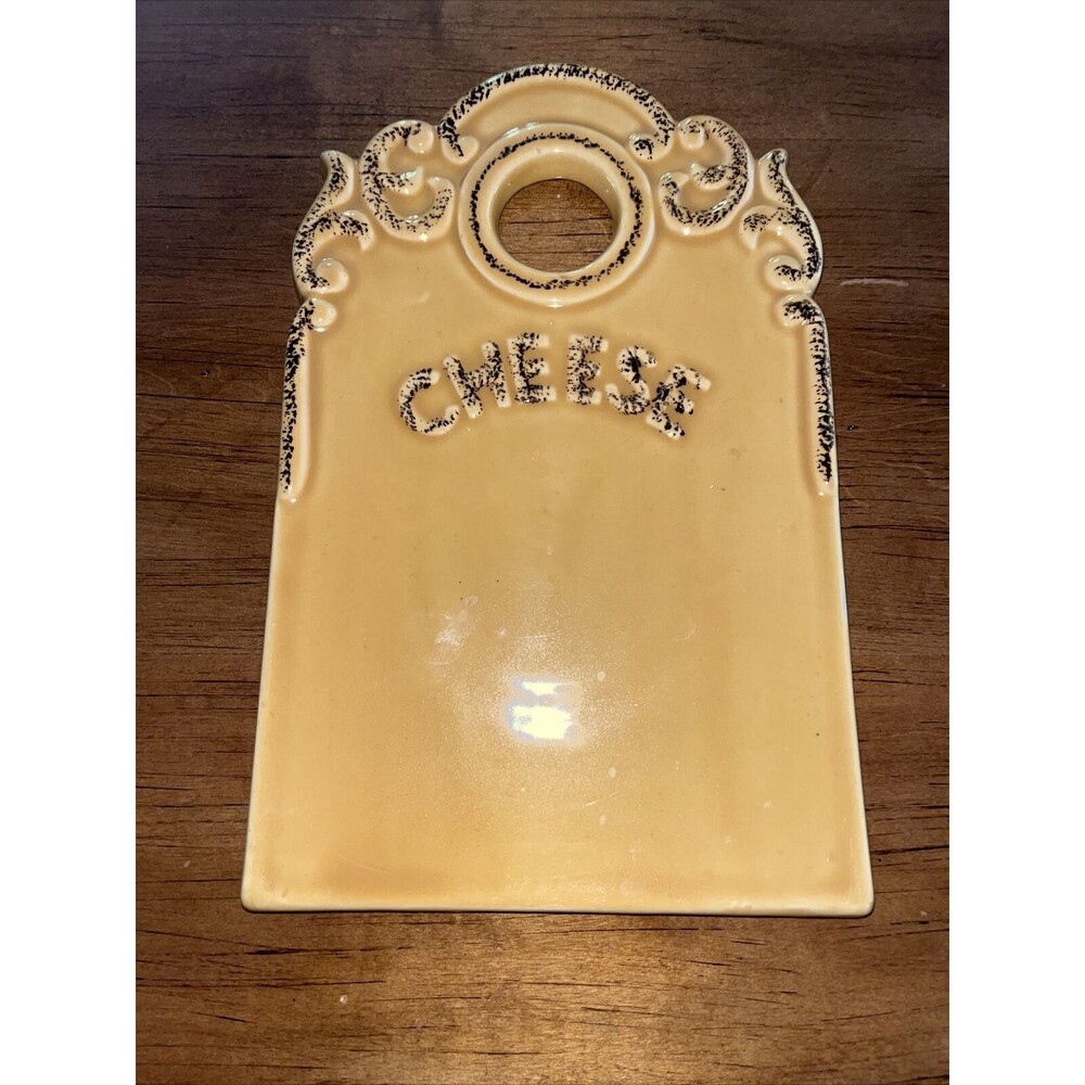 Pier 1 Cheese  Ceramic Platters Yellow w Brown